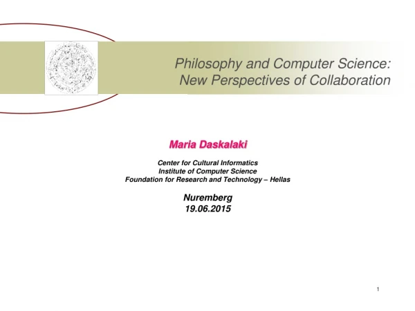 Philosophy and Computer Science: New Perspectives of Collaboration