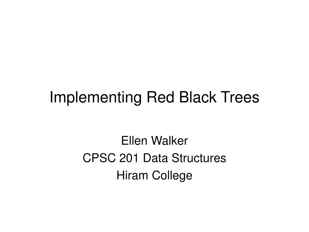 implementing red black trees