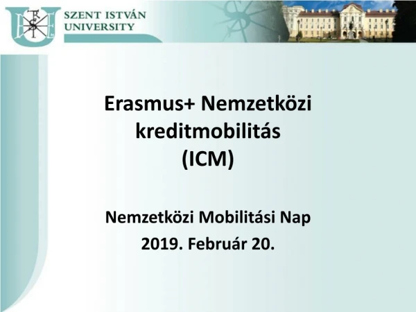 Erasmus+ Nemzetközi kreditmobilitás (ICM)