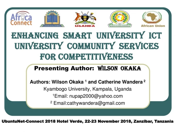 Enhancing  Smart  University  ICT University  Community  Services  for Competitiveness