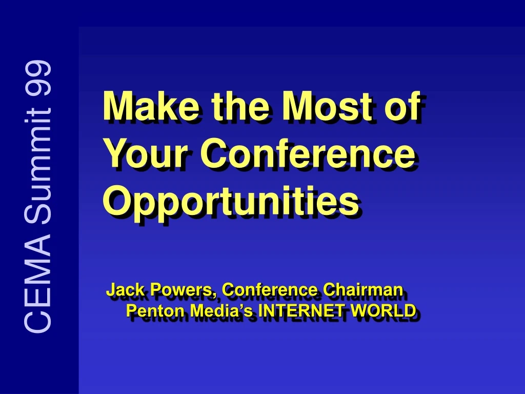 make the most of your conference opportunities