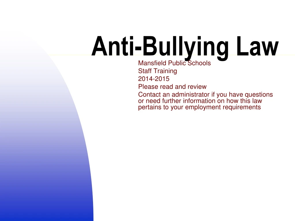 anti bullying law