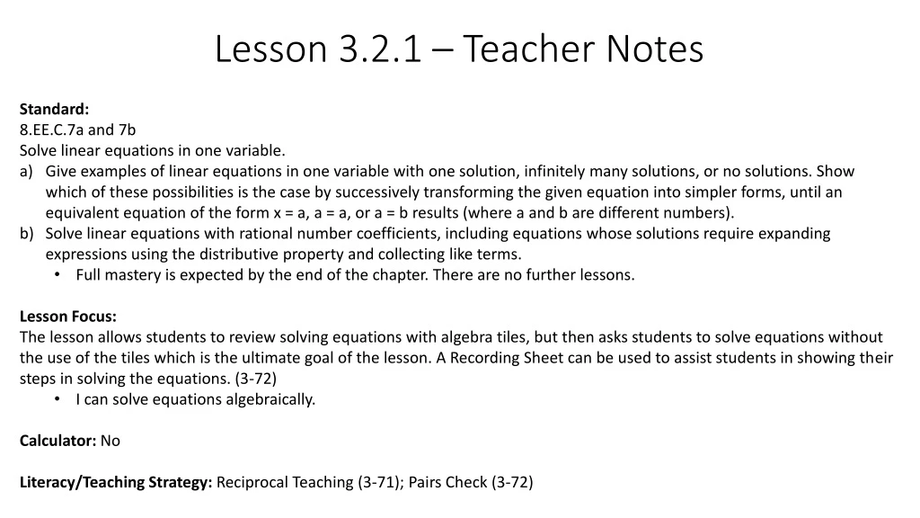 lesson 3 2 1 teacher notes