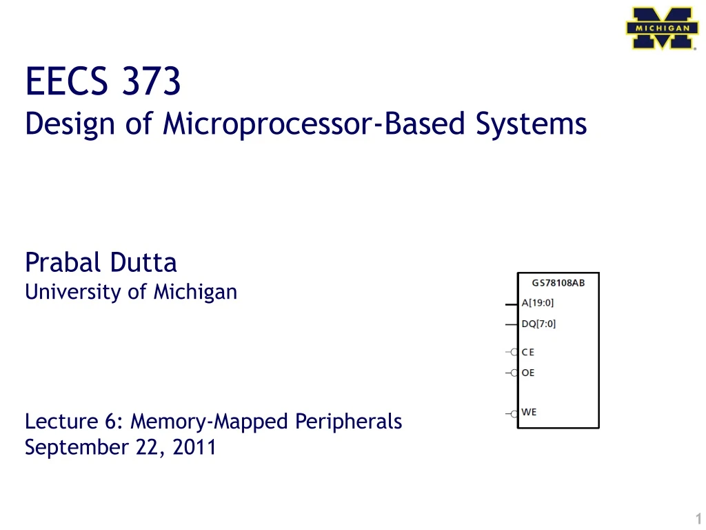 eecs 373 design of microprocessor based systems