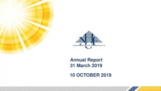 NHFC Annual Report 2019: Bridging Gap in Housing Finance - slide 1