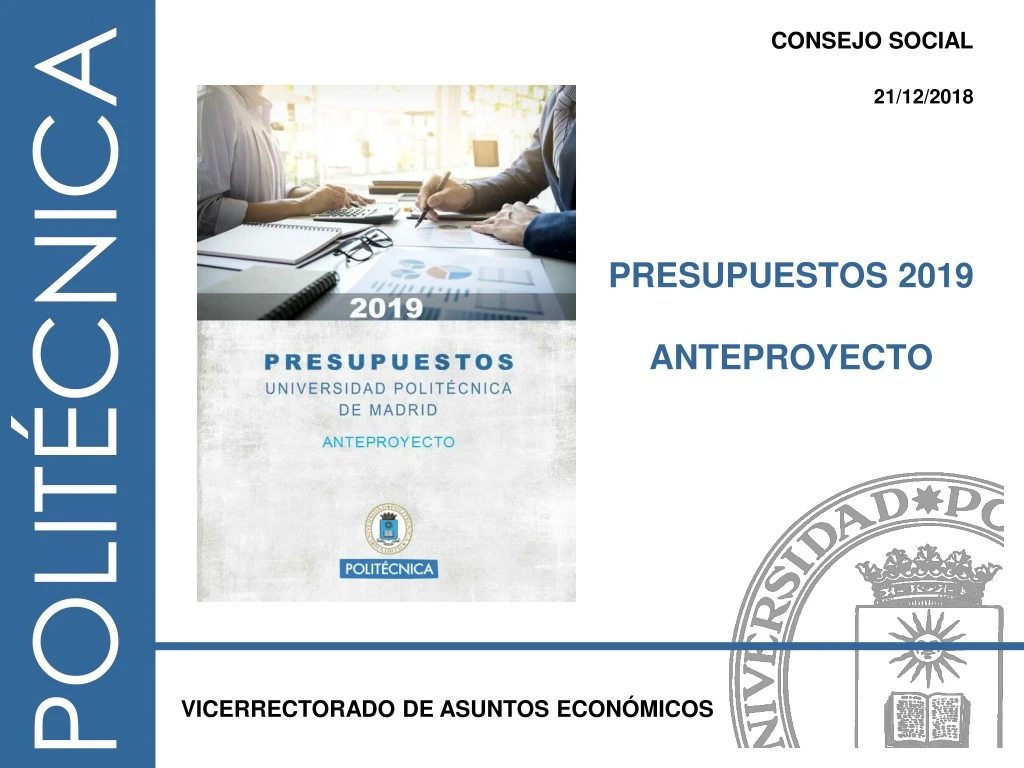 presupuestos 2019 anteproyecto