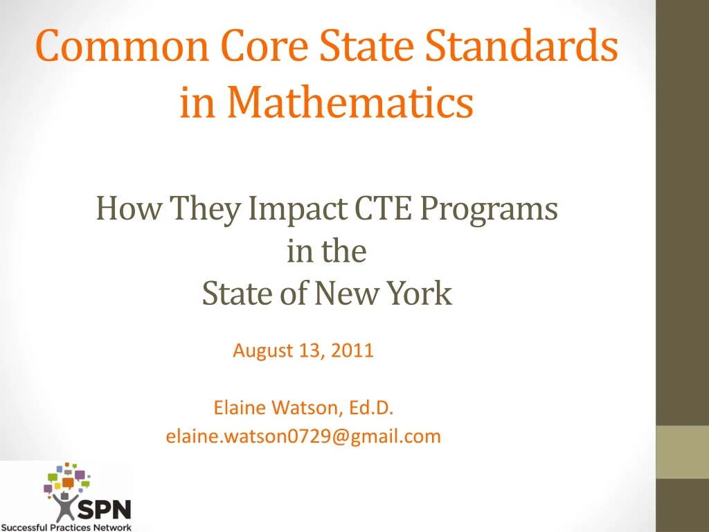 common core state standards in mathematics how they impact cte programs in the state of new york