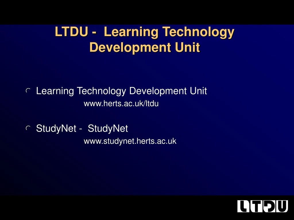 ltdu learning technology development unit