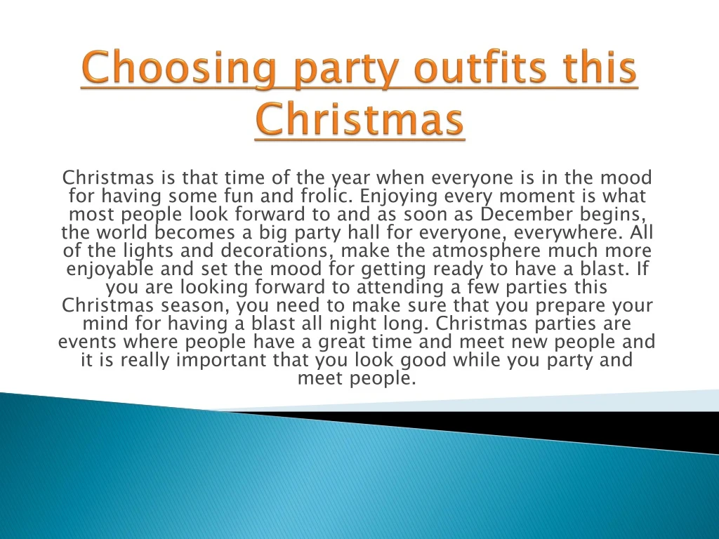 choosing party outfits this christmas