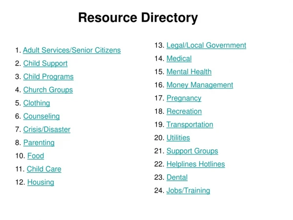 Resource Directory