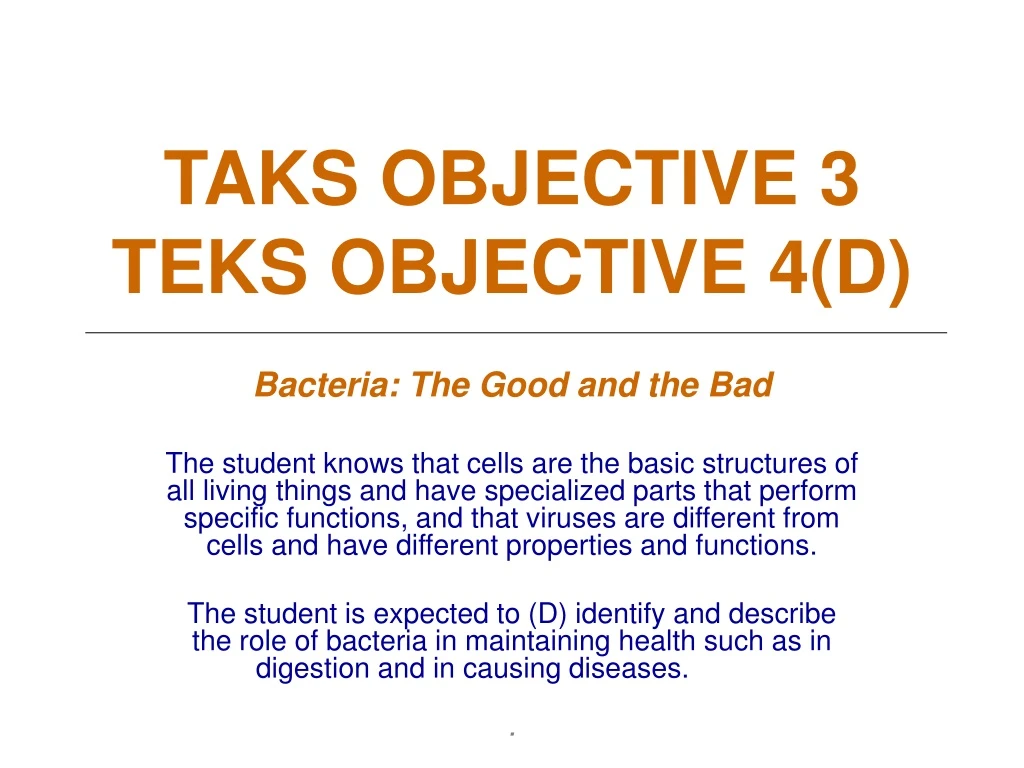 taks objective 3 teks objective 4 d