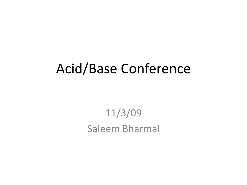 acid base conference