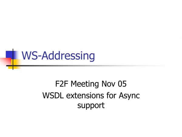 WS-Addressing