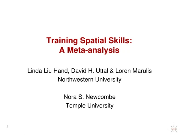 Training Spatial Skills: A Meta-analysis