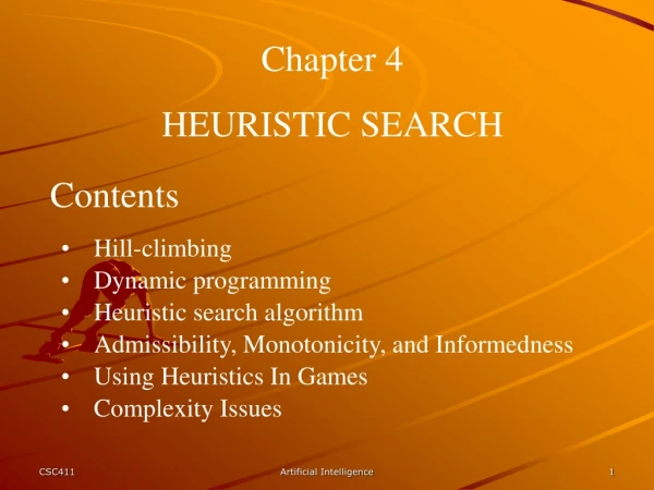 Chapter 4 HEURISTIC SEARCH