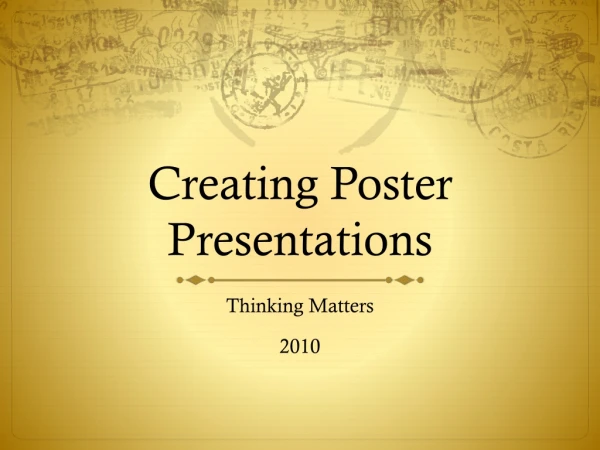 Creating Poster Presentations
