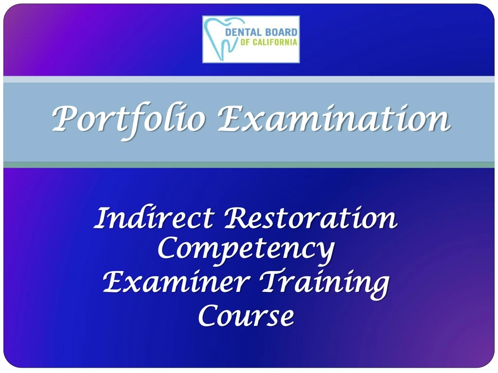 portfolio examination