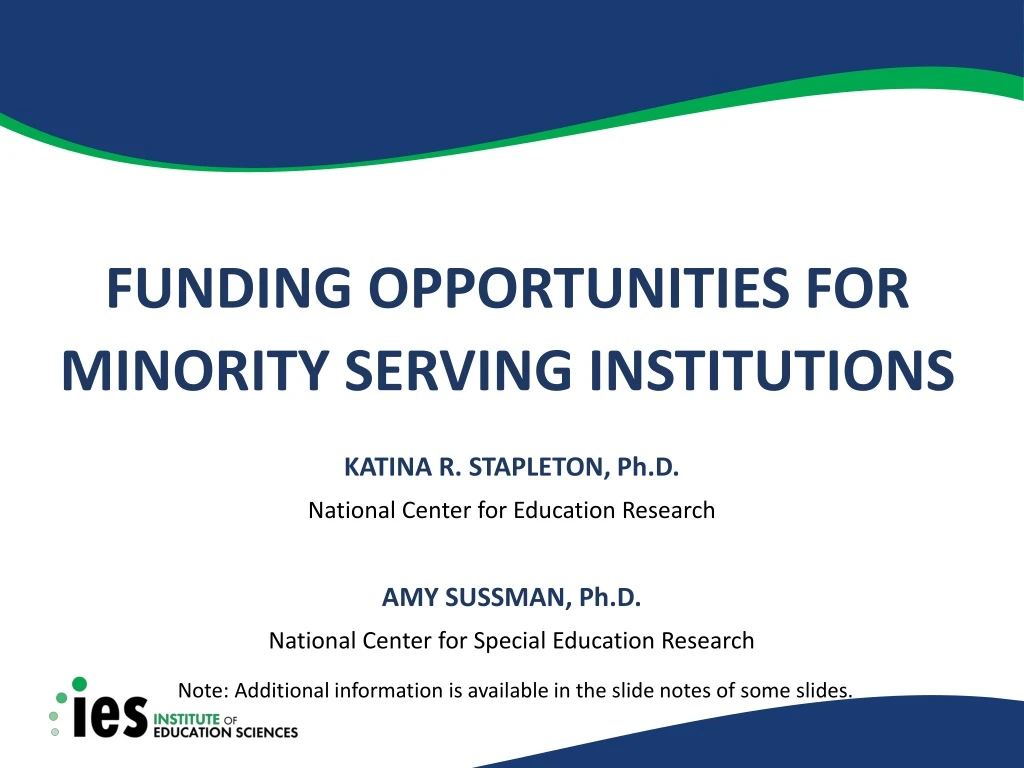 funding opportunities for minority serving institutions