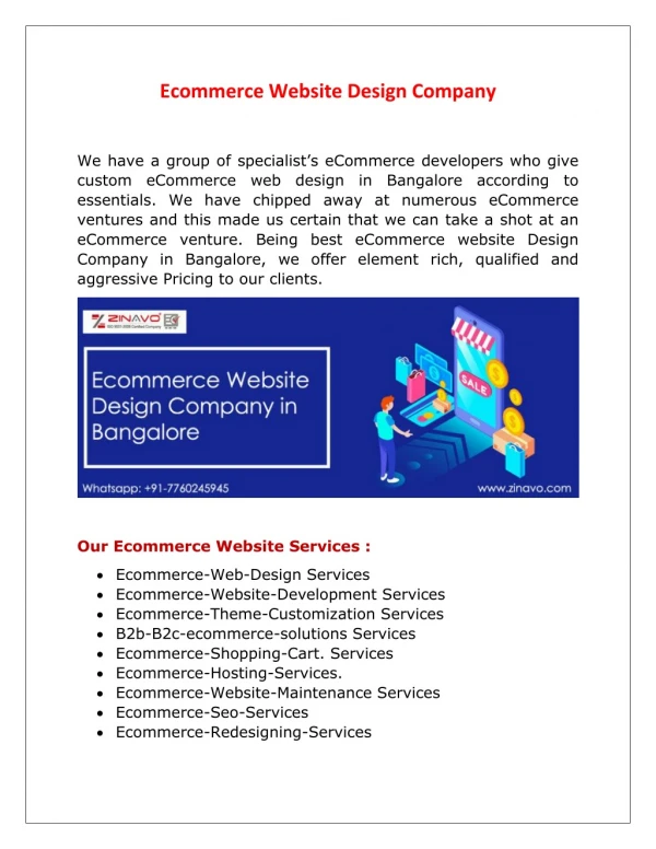 Ecommerce website design company in bangalore