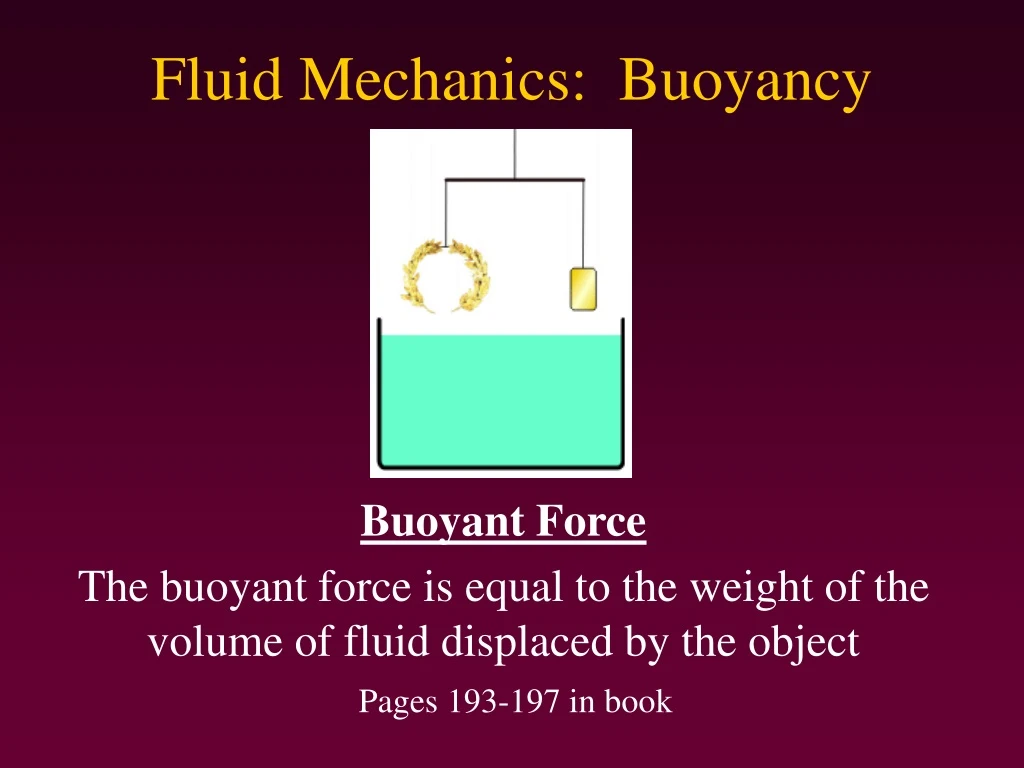 fluid mechanics buoyancy