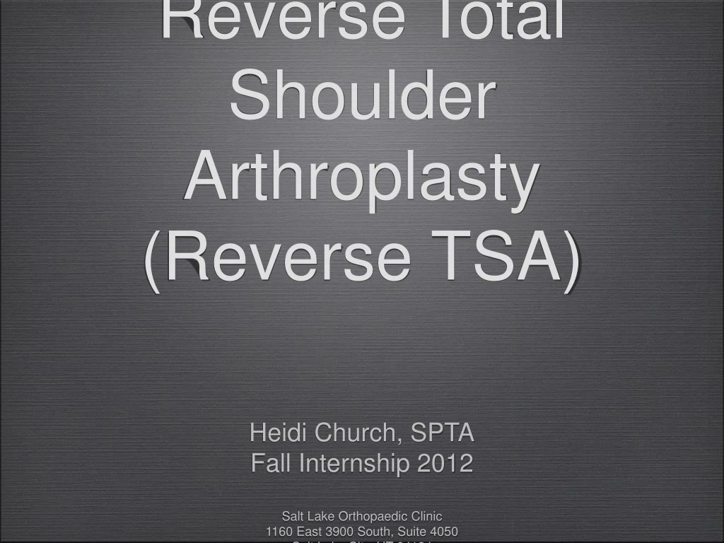 reverse total shoulder arthroplasty reverse tsa
