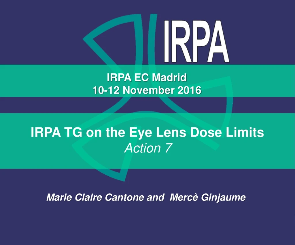 irpa tg on the eye lens dose limits action 7