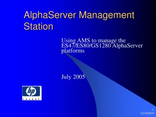 AlphaServer Management Station - slide 1