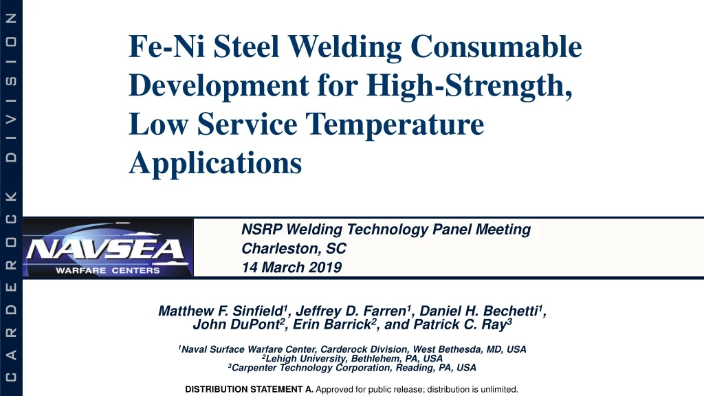 fe ni steel welding consumable development for high strength low service temperature applications