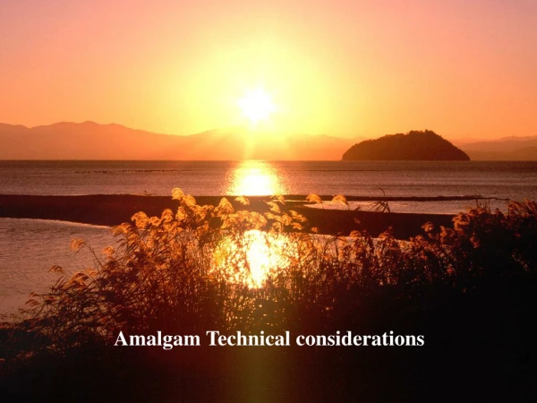 Amalgam Technical considerations