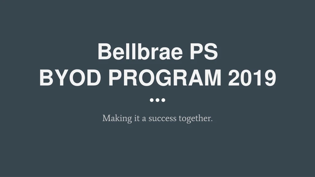 bellbrae ps byod program 2019