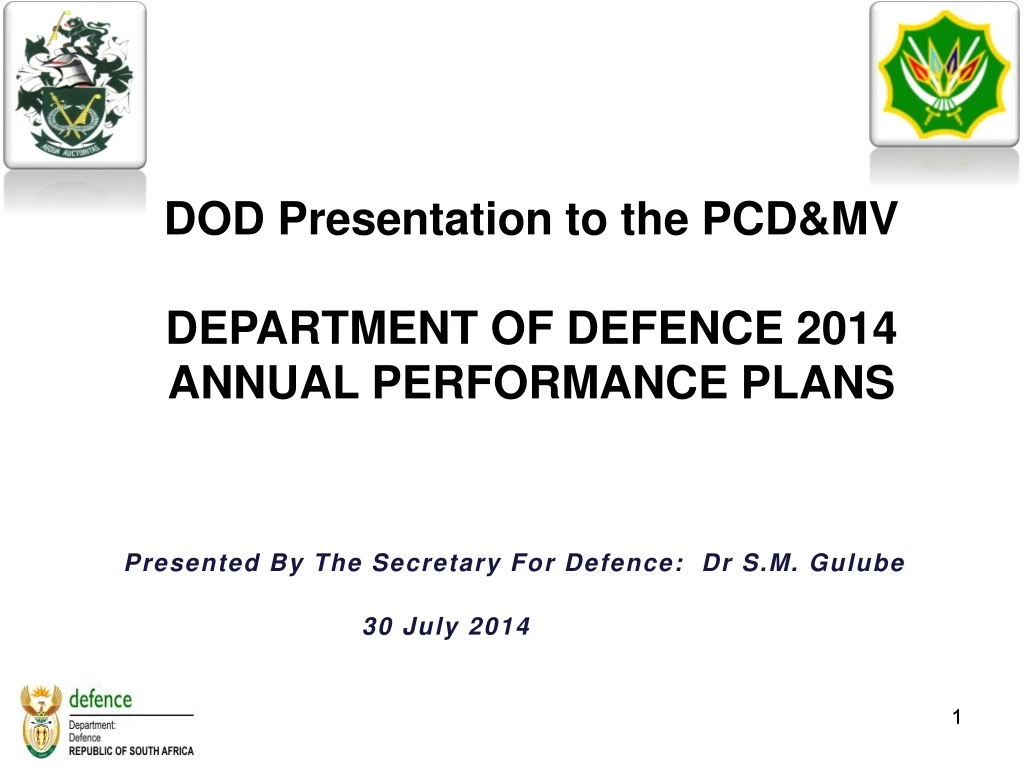 dod presentation to the pcd mv department