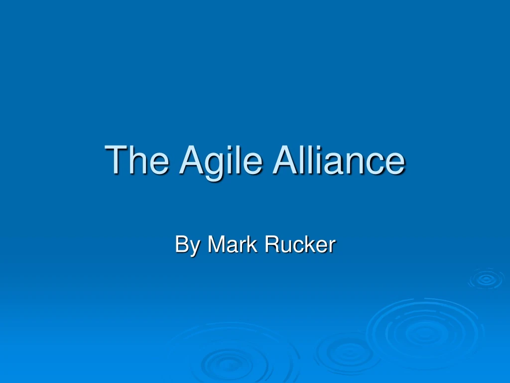 the agile alliance