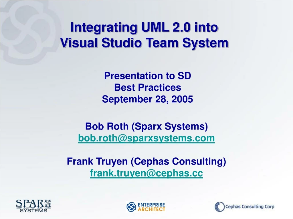 integrating uml 2 0 into visual studio team system