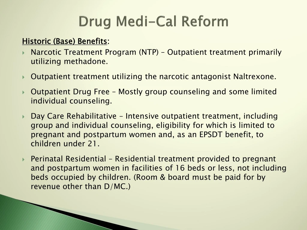 drug medi cal reform