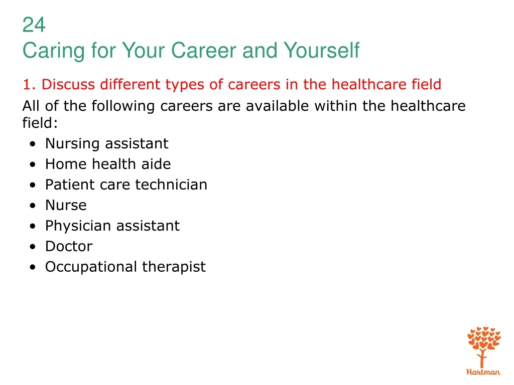 1 discuss different types of careers in the healthcare field