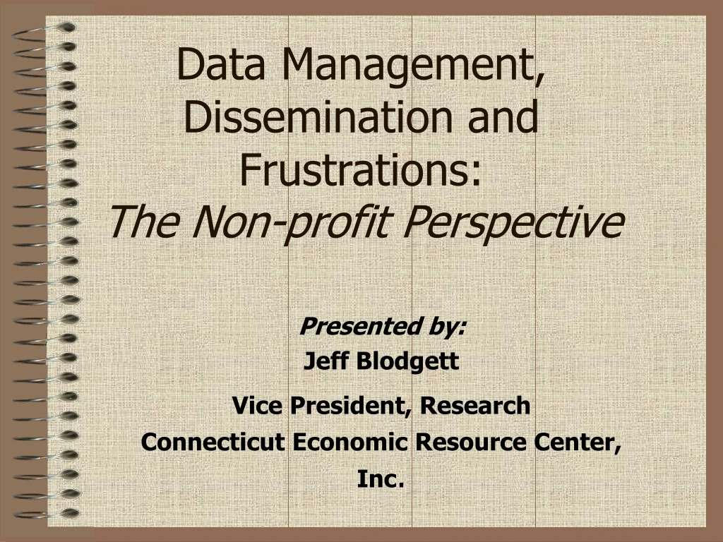 data management dissemination and frustrations the non profit perspective