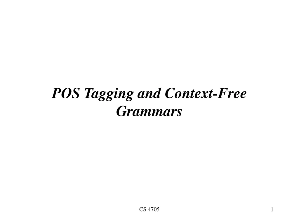 pos tagging and context free grammars