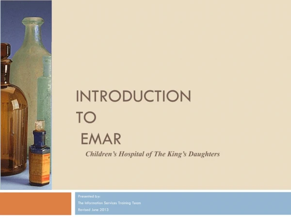 Introduction  to   eMAR