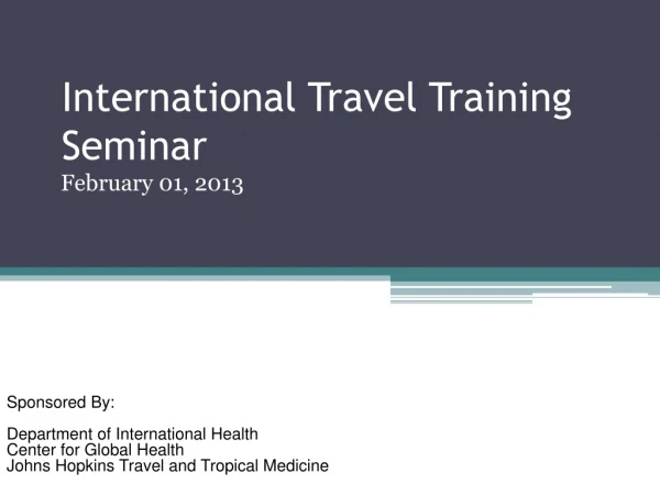 International Travel Training Seminar