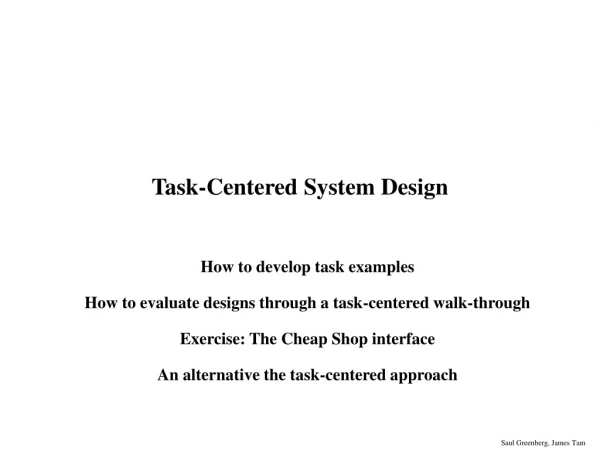 Task-Centered System Design