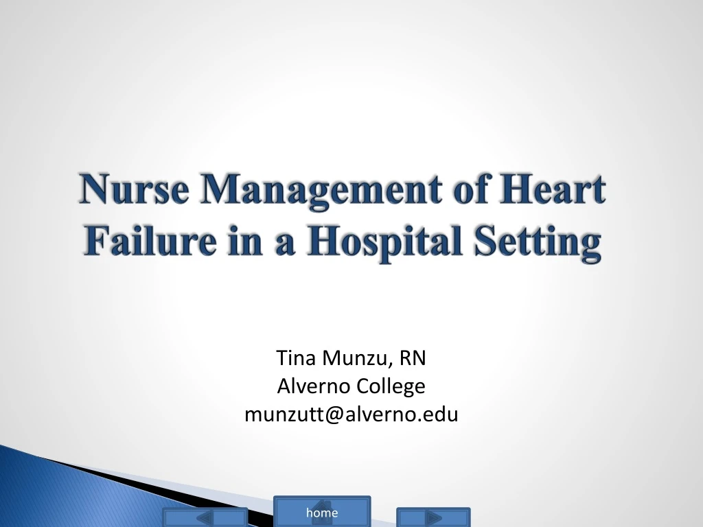 nurse management of heart failure in a hospital