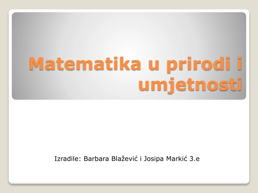 matematika u prirodi i umjetnosti