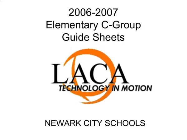 2006-2007 Elementary C-Group Guide Sheets