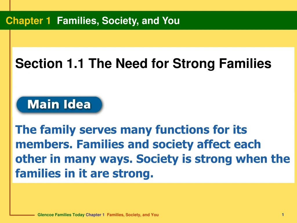 section 1 1 the need for strong families
