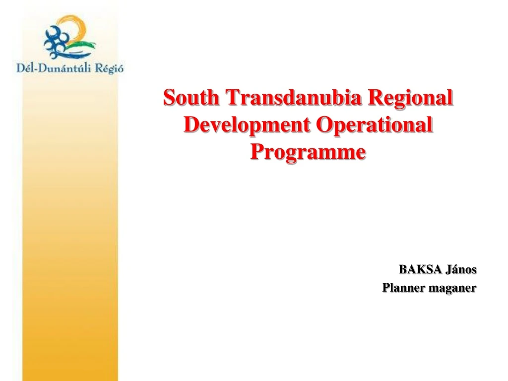 south transdanubia regional development operational programme