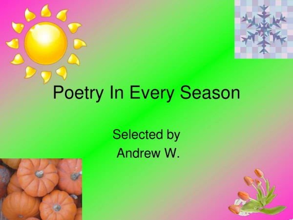 Poetry In Every Season