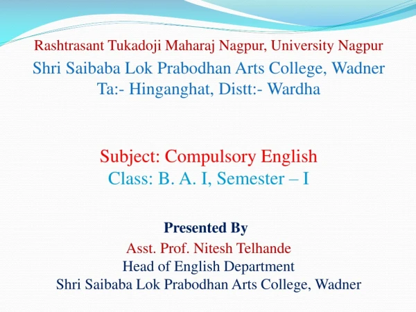 Rashtrasant Tukadoji Maharaj  Nagpur, University Nagpur