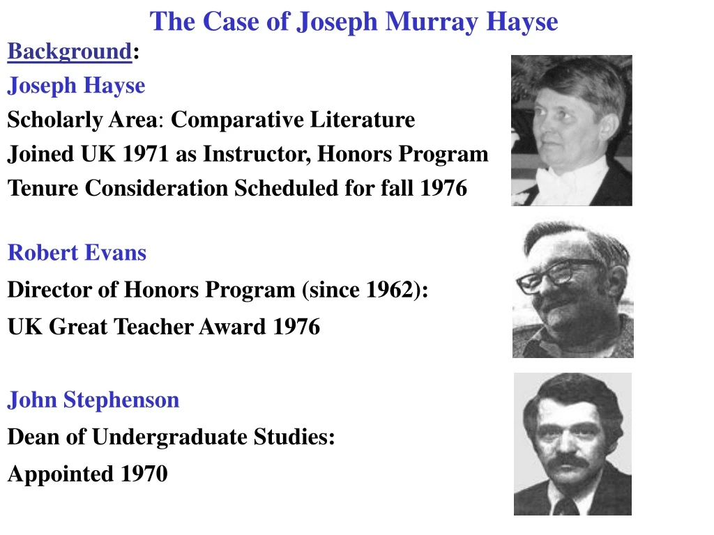 the case of joseph murray hayse