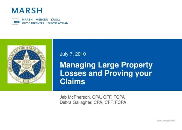Managing Large Property Losses and Proving your Claims