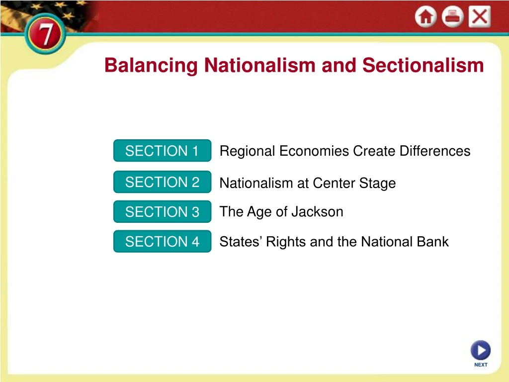 balancing nationalism and sectionalism